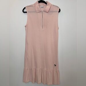 Paul Smith Pink Polo zebra office Dress with Ruffle Hem size large